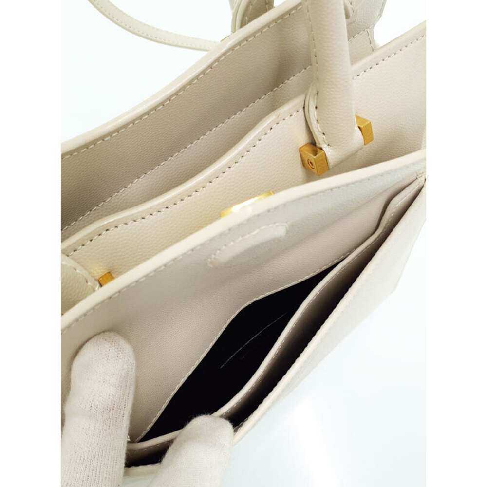 SAINT LAURENT PARIS Uptown 2way Handbag White - Picture 9 of 9